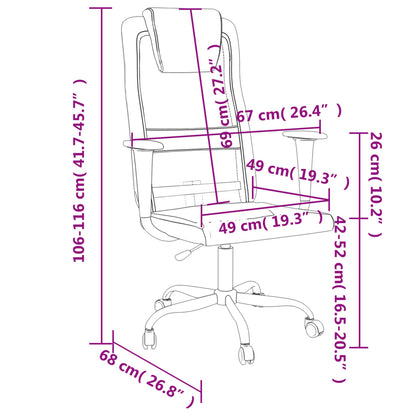 Silla De Oficina Altura Ajustable Tela Malla Y Cuero Pe