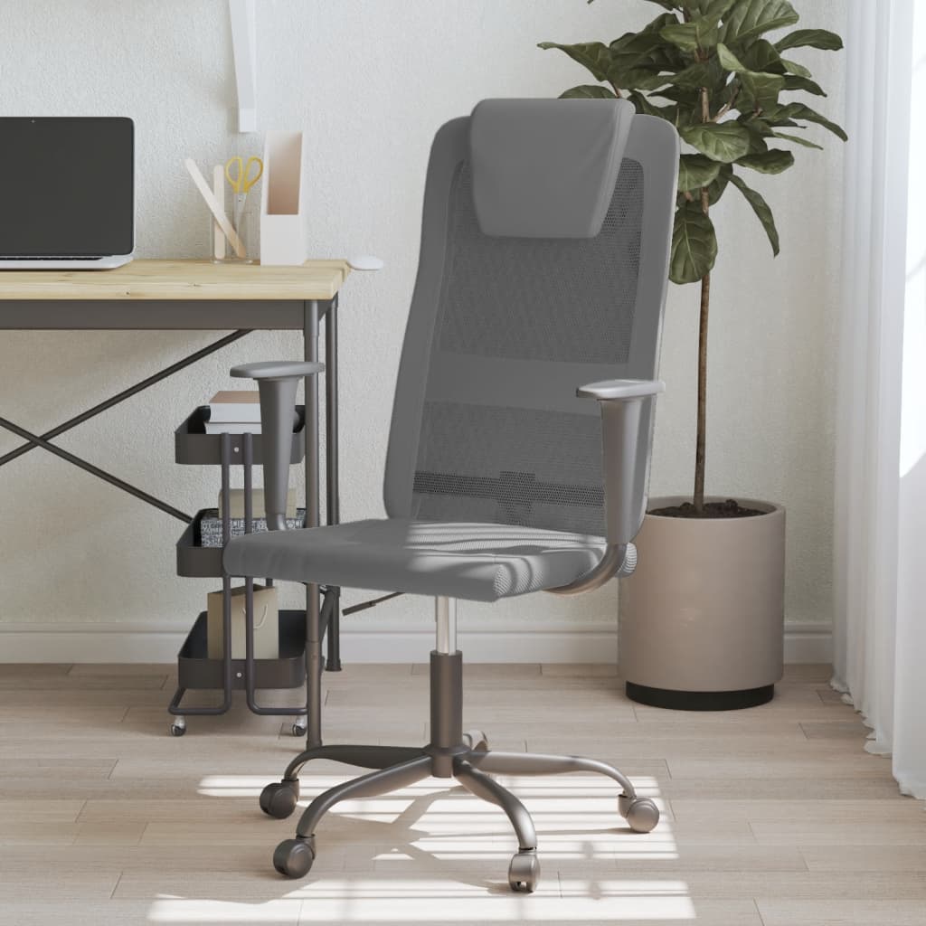 Silla De Oficina Altura Ajustable Tela Malla Y Cuero Pe