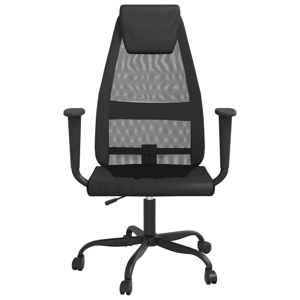 Silla De Oficina Altura Ajustable Tela Malla Y Cuero Pe