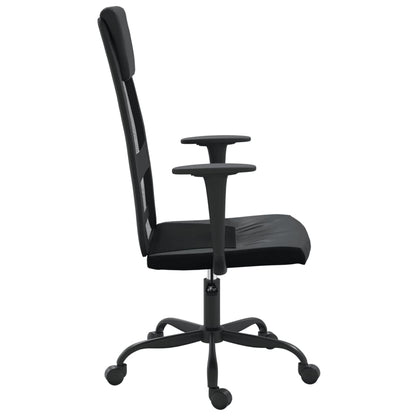 Silla De Oficina Altura Ajustable Tela Malla Y Cuero Pe