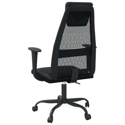 Silla De Oficina Altura Ajustable Tela Malla Y Cuero Pe