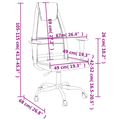 Silla De Oficina Altura Ajustable Tela Malla Y Cuero Pe