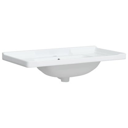 Lavabo De Baño Rectangular Cerámica Blanco 91,5X48X23 Cm