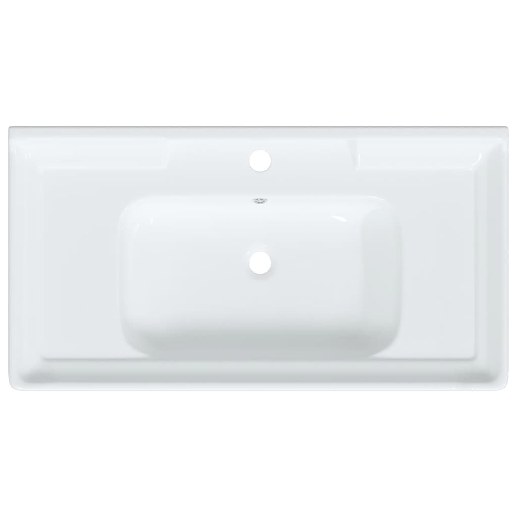 Lavabo De Baño Rectangular Cerámica Blanco 91,5X48X23 Cm