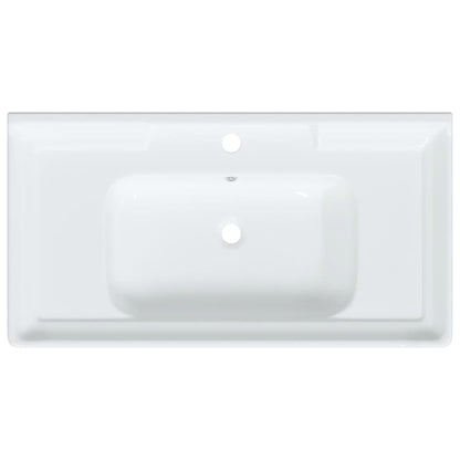 Lavabo De Baño Rectangular Cerámica Blanco 91,5X48X23 Cm