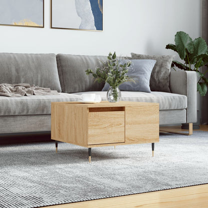 Mesa De Centro Madera Contrachapada Roble Marrón 55X55X36,5 Cm