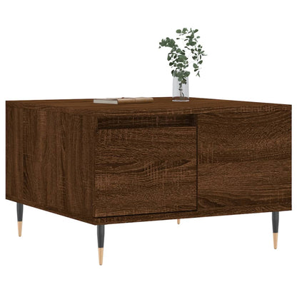 Mesa De Centro Madera Contrachapada Roble Marrón 55X55X36,5 Cm