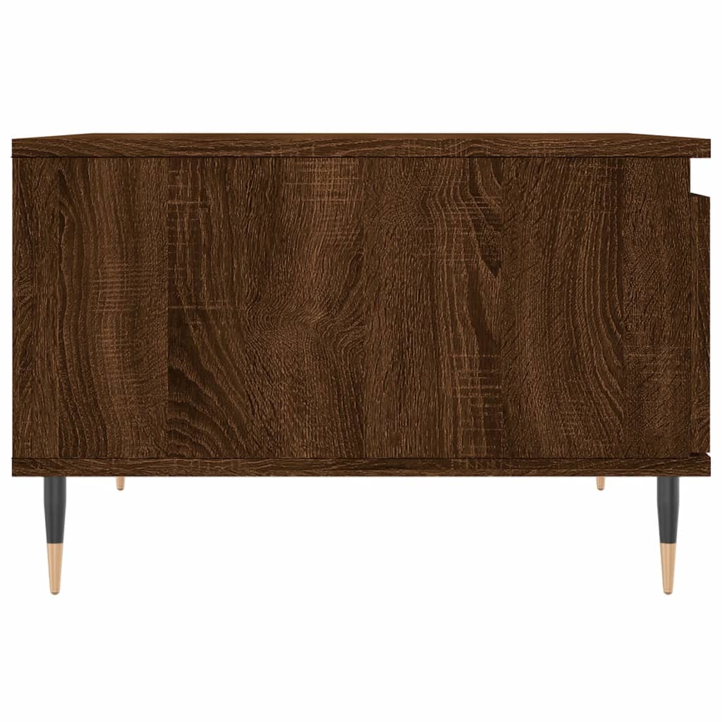 Mesa De Centro Madera Contrachapada Roble Marrón 55X55X36,5 Cm