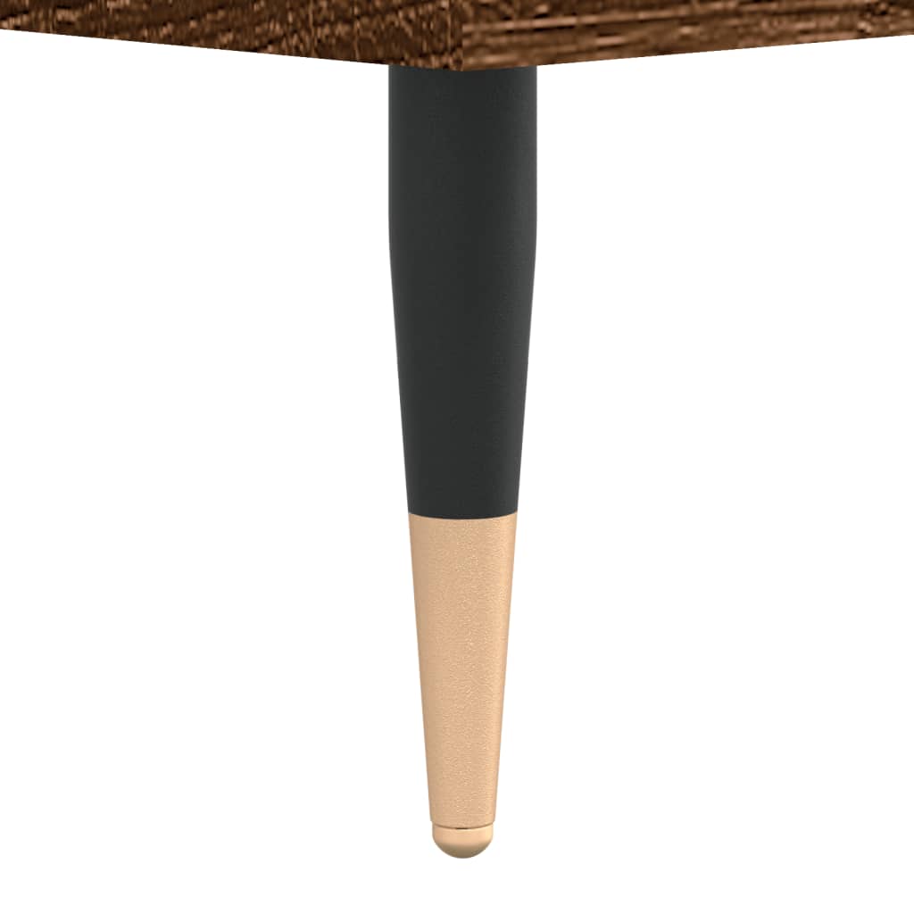 Mesa De Centro Madera Contrachapada Roble Marrón 55X55X36,5 Cm