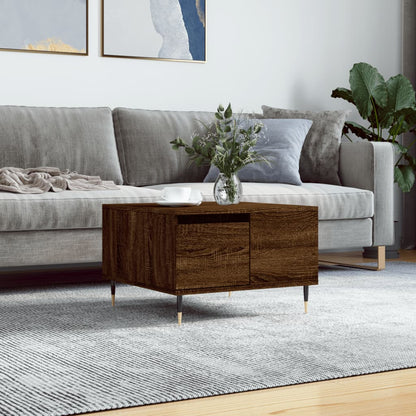 Mesa De Centro Madera Contrachapada Roble Marrón 55X55X36,5 Cm