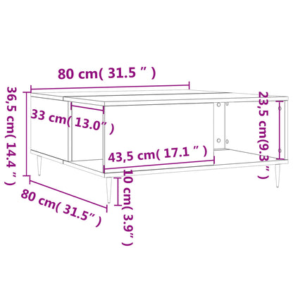 Mesa De Centro Madera Contrachapada 80X80X36,5 Cm