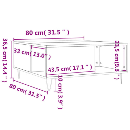 Mesa De Centro Madera Contrachapada 80X80X36,5 Cm