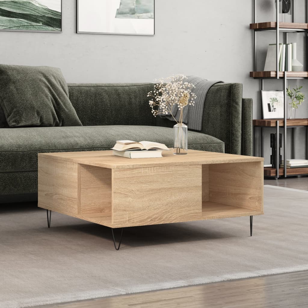 Mesa De Centro Madera Contrachapada 80X80X36,5 Cm