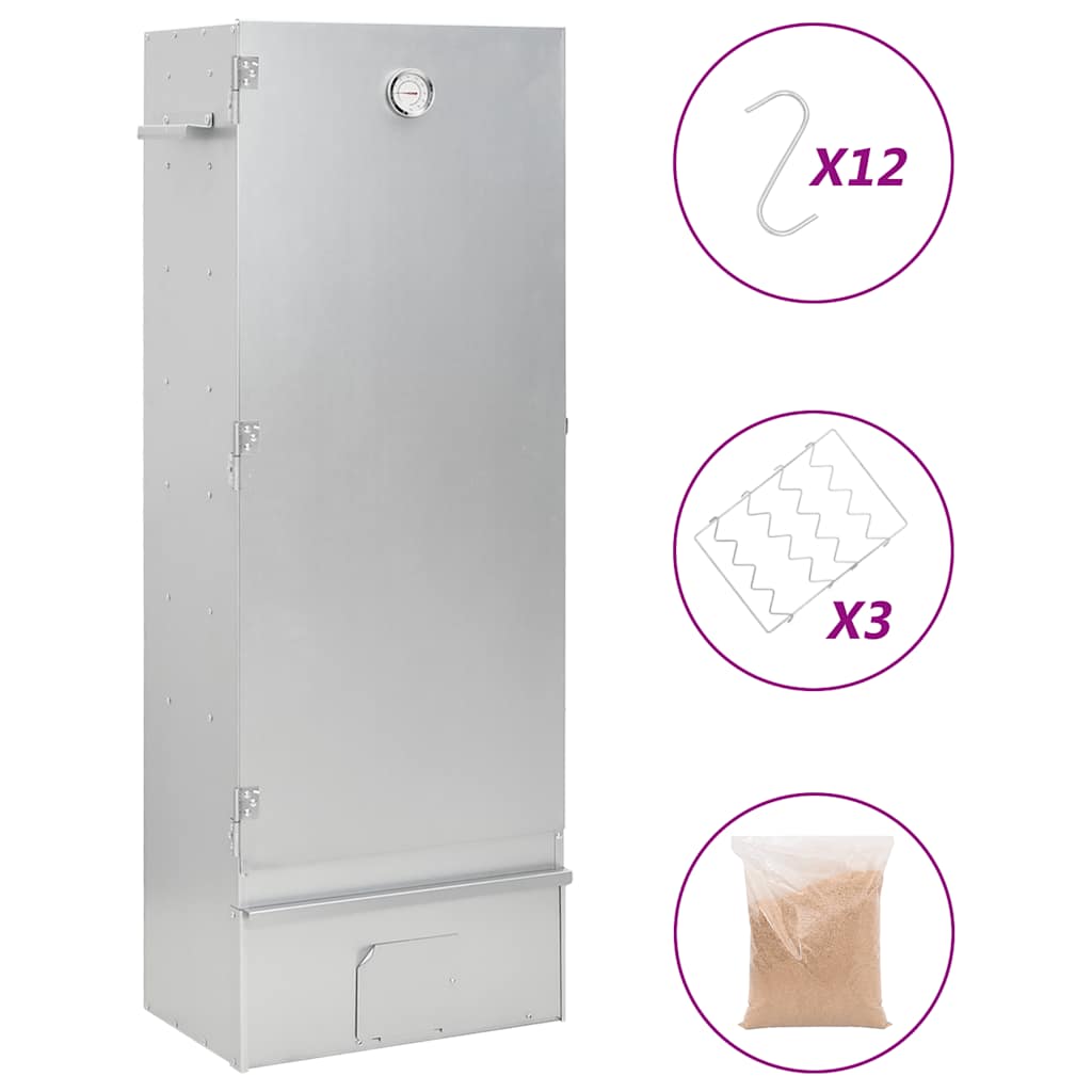 Horno Ahumador De Barbacoa Con Mesa Acero Galvanizado