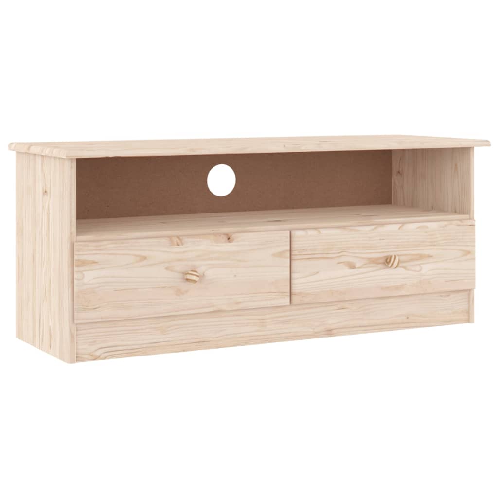 Mueble De Tv Con Cajones Alta Madera Maciza Pino 100X35X41 Cm
