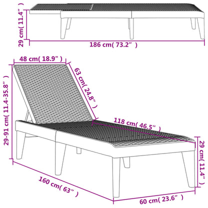 Tumbona De Pp 186X60X29 Cm