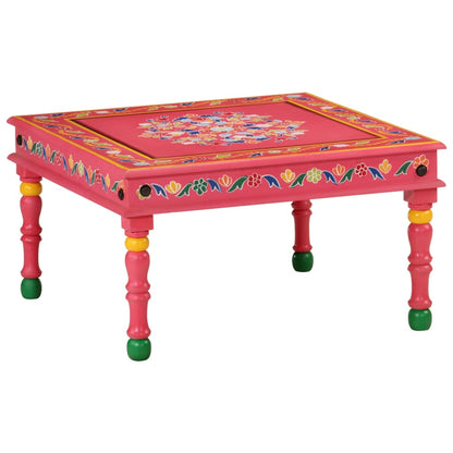 Mesa De Centro Madera Maciza De Mango Pintada A Mano