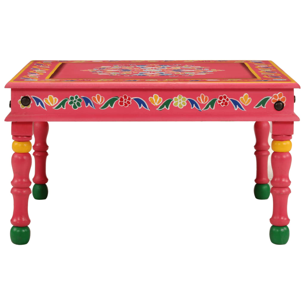 Mesa De Centro Madera Maciza De Mango Pintada A Mano