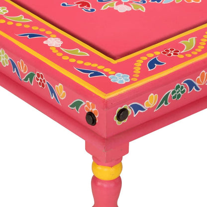 Mesa De Centro Madera Maciza De Mango Pintada A Mano