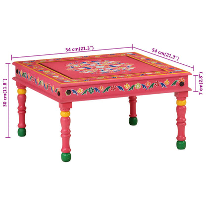 Mesa De Centro Madera Maciza De Mango Pintada A Mano