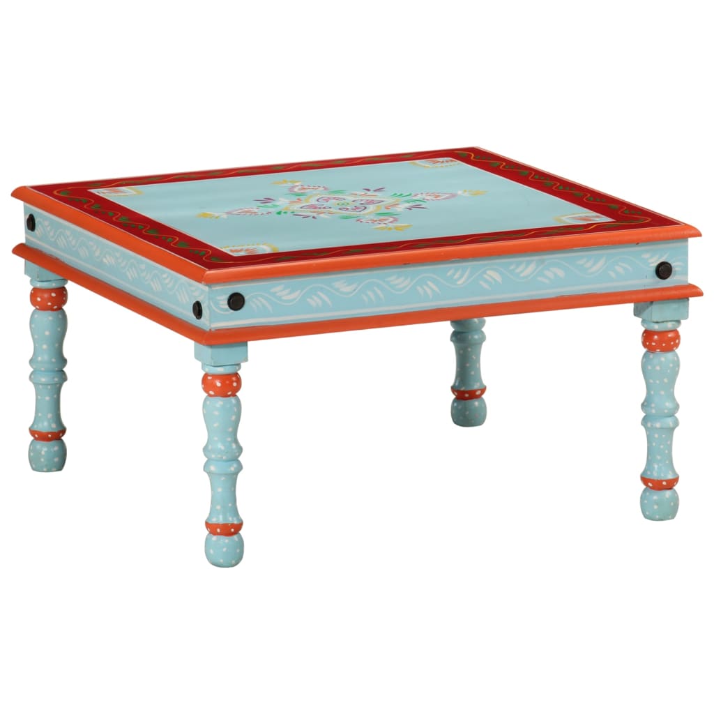 Mesa De Centro Madera Maciza De Mango Pintada A Mano