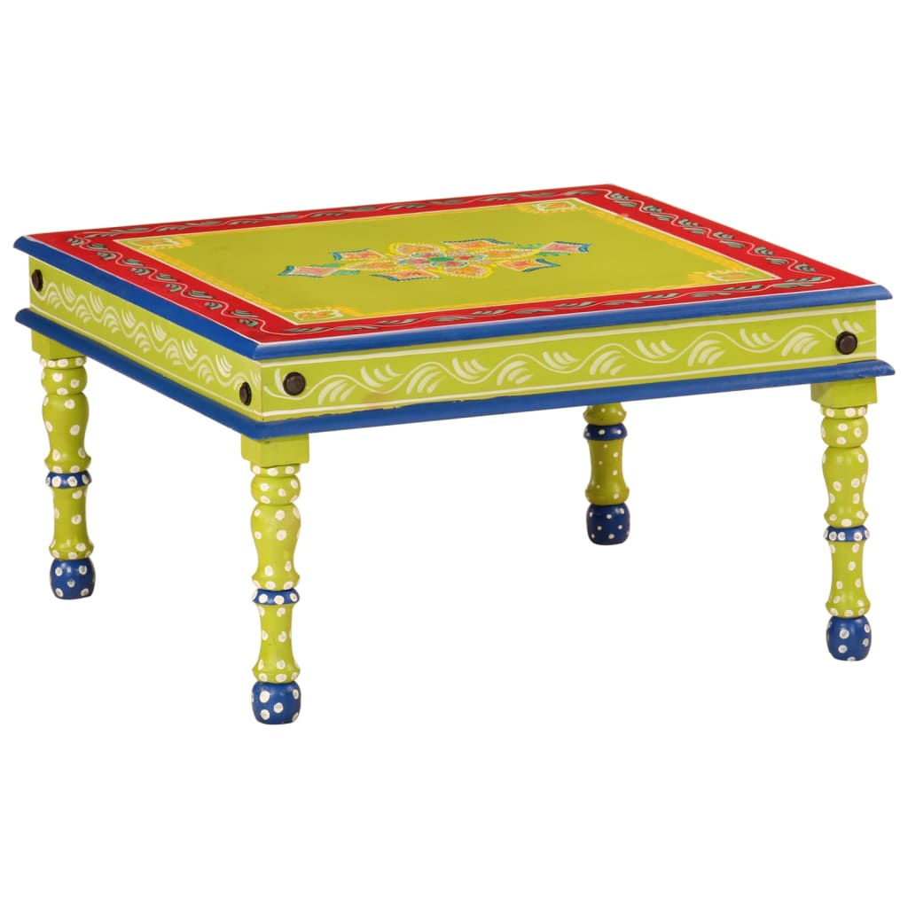Mesa De Centro Madera Maciza De Mango Pintada A Mano