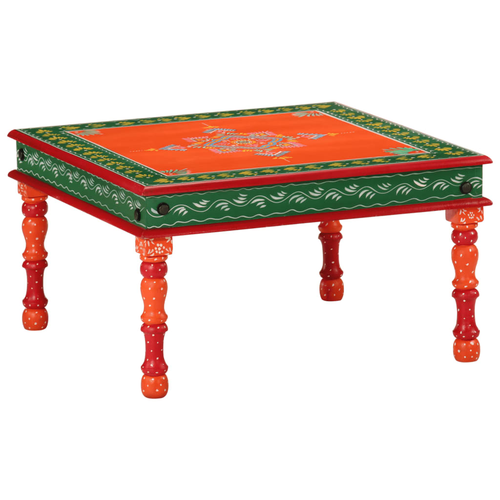 Mesa De Centro Madera Maciza De Mango Pintada A Mano
