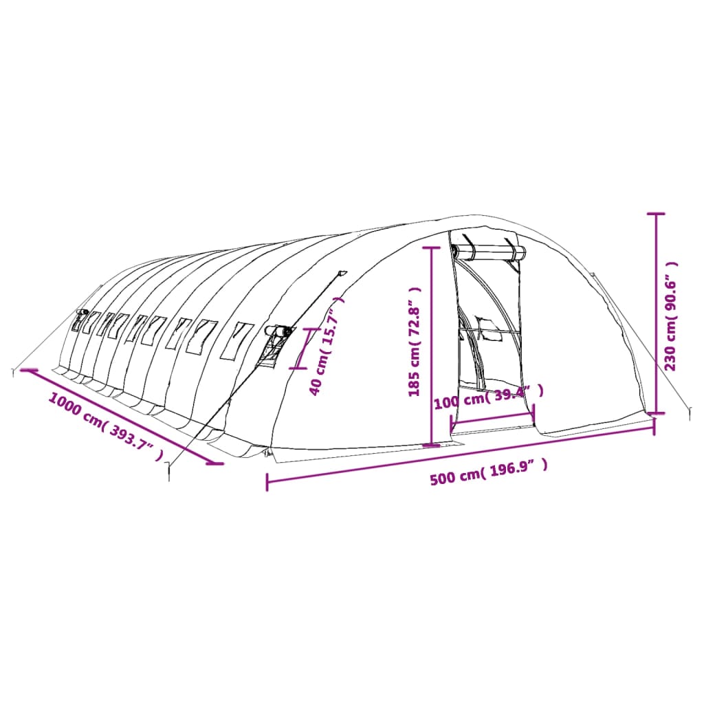 Invernadero Con Estructura De Acero 50 M² 10X5X2,3 M