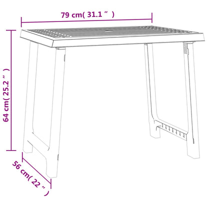 Mesa De Camping Aspecto De Madera Pp Gris 79X56X64 Cm