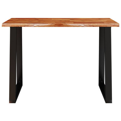 Mesa De Comedor Con Borde Vivo Madera Maciza Acacia 110X70X75Cm