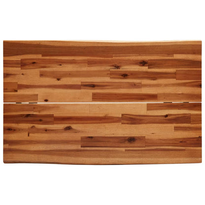 Mesa De Comedor Con Borde Vivo Madera Maciza Acacia 110X70X75Cm