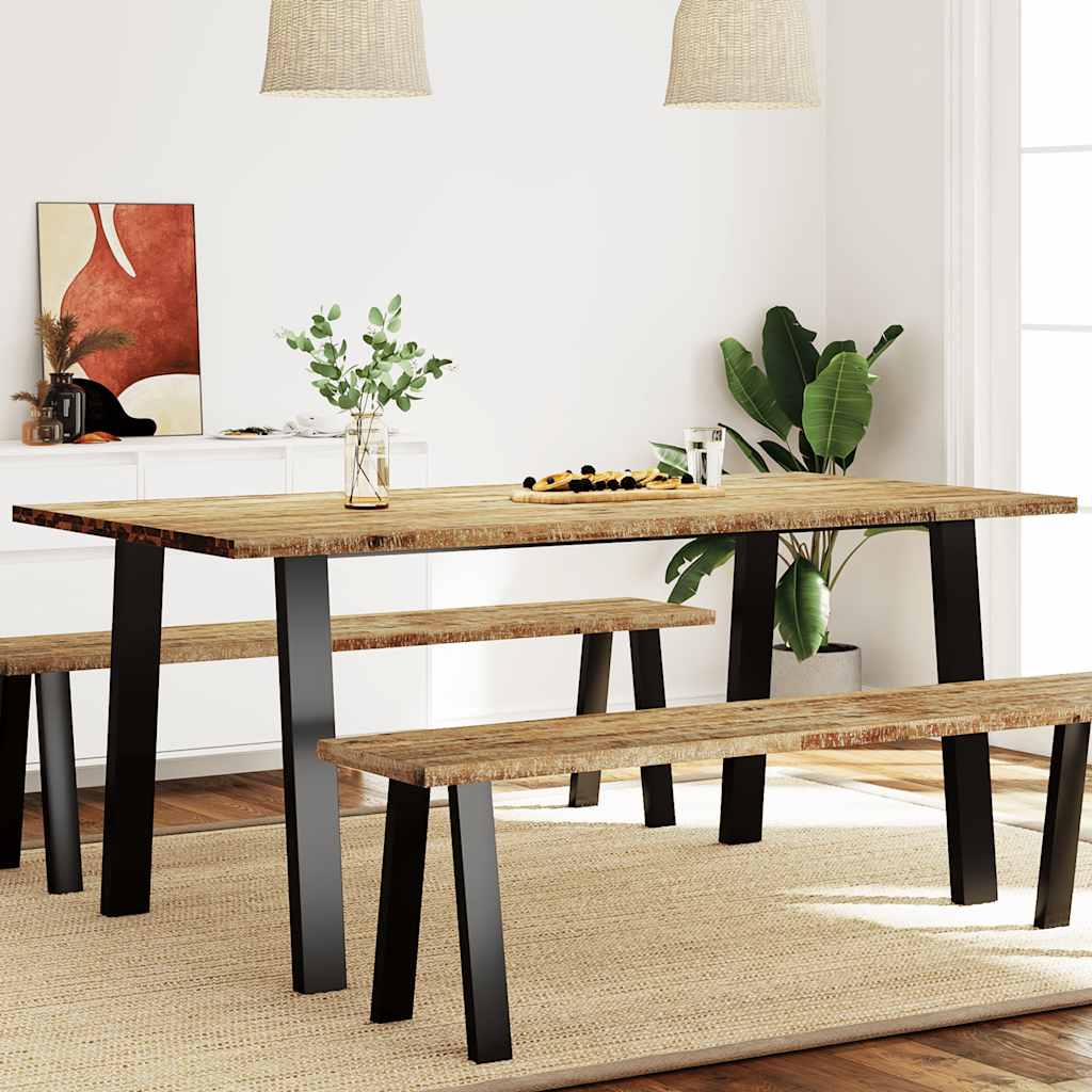 Mesa De Comedor Madera Maciza De Acacia 200X90X75 Cm