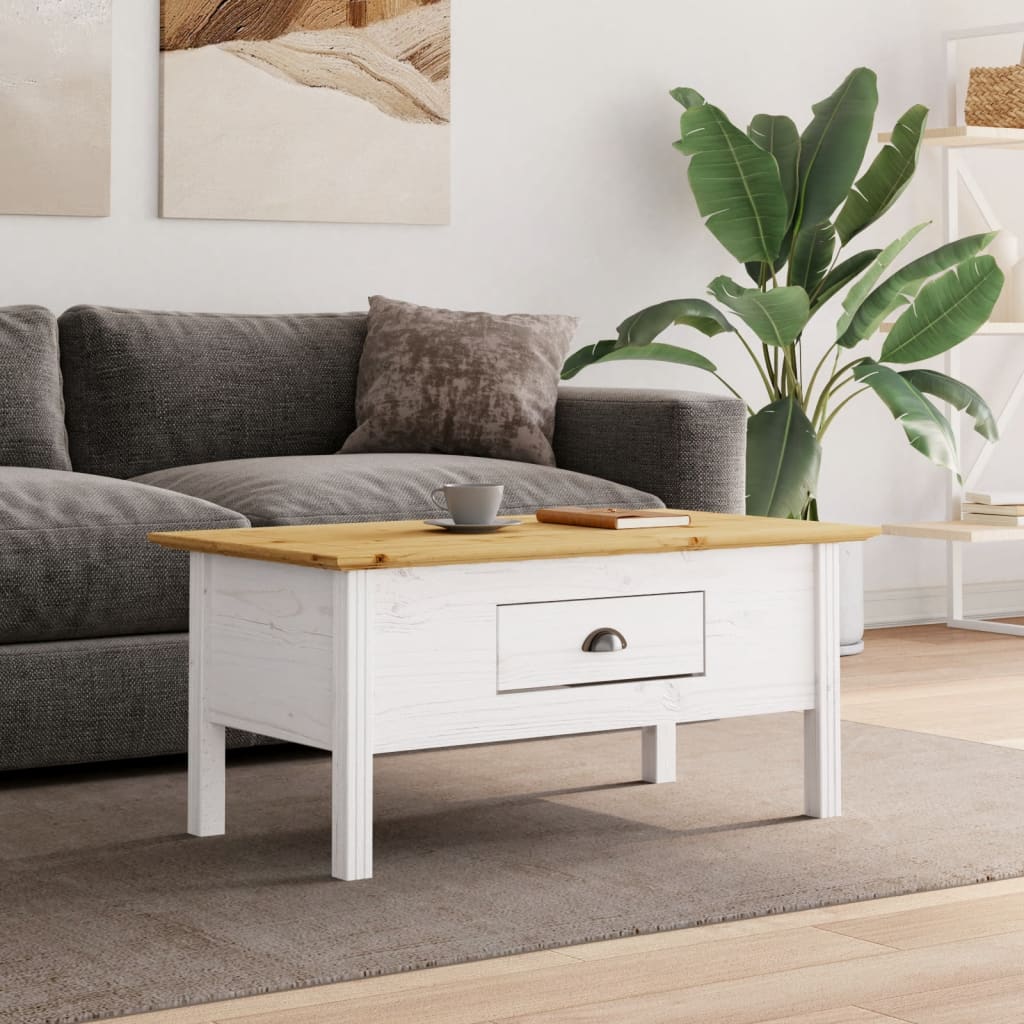 Mesa De Centro Bodo Madera Maciza De Pino 100X55X46 Cm