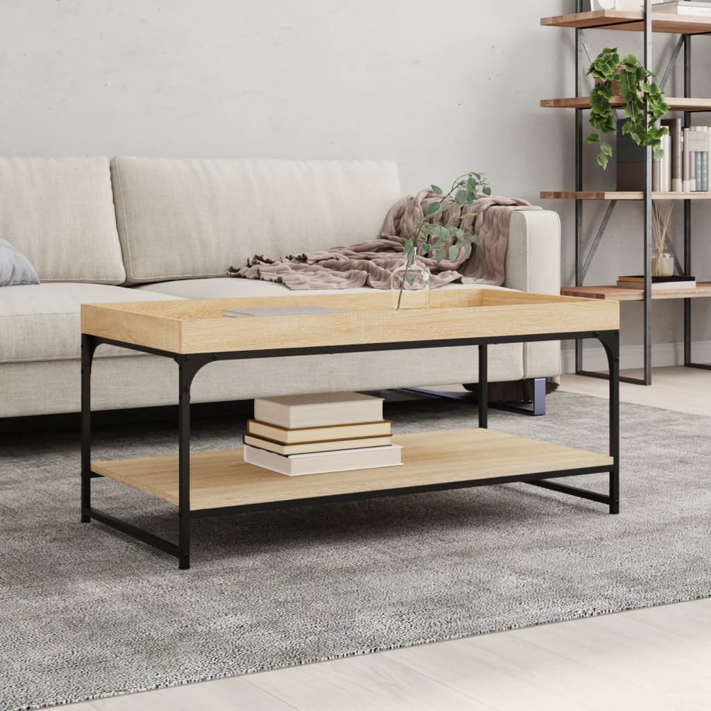 Mesa De Centro Madera Ingeniería Roble Marrón 49,5X49,5X45 Cm