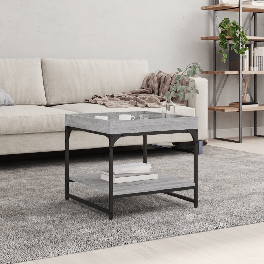Mesa De Centro Madera Ingeniería Roble Marrón 49,5X49,5X45 Cm