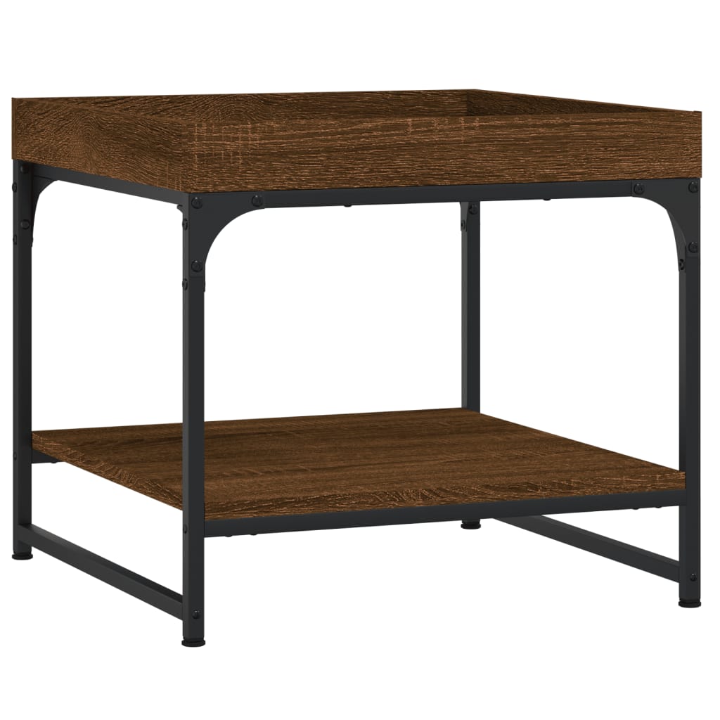 Mesa De Centro Madera Ingeniería Roble Marrón 49,5X49,5X45 Cm