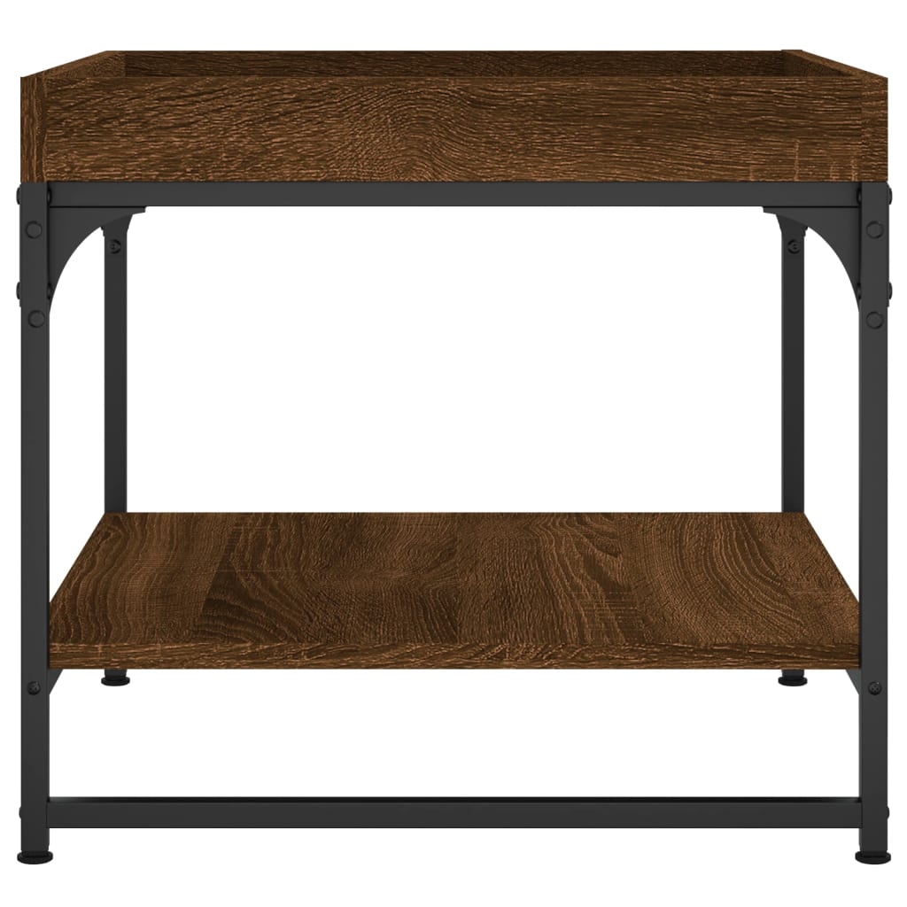 Mesa De Centro Madera Ingeniería Roble Marrón 49,5X49,5X45 Cm