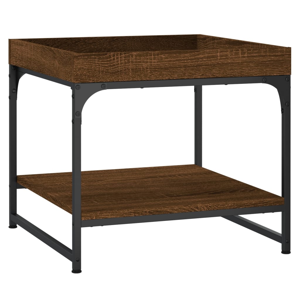 Mesa De Centro Madera Ingeniería Roble Marrón 49,5X49,5X45 Cm