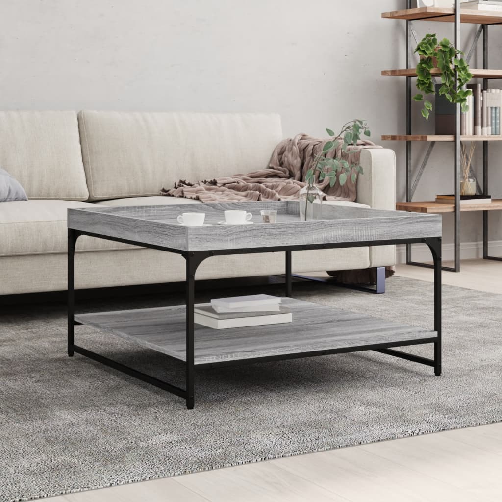 Mesa De Centro Madera Ingeniería Roble Marrón 49,5X49,5X45 Cm