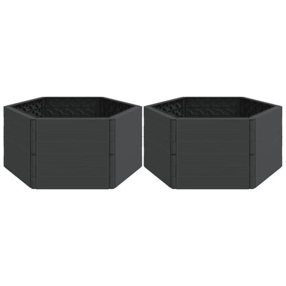 Jardineras 2 Uds Pp Gris Antracita