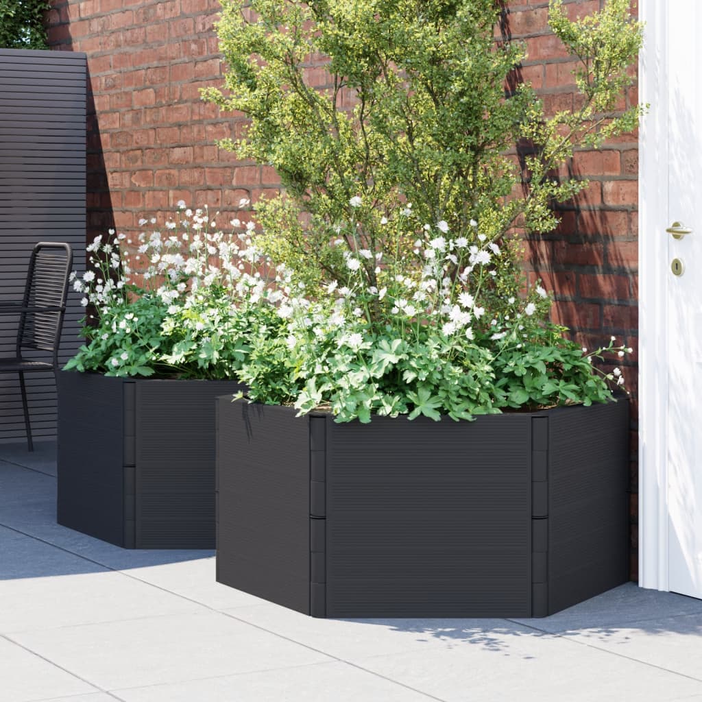 Jardineras 2 Uds Pp Gris Antracita