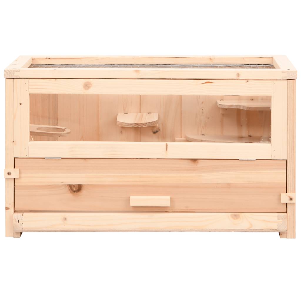 Jaula Para Hámster Madera Maciza Abeto 60X30X35 Cm