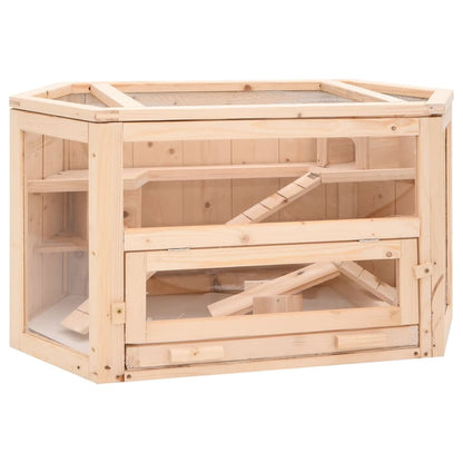Jaula Para Hámster Madera Maciza Abeto 80X40X43 Cm