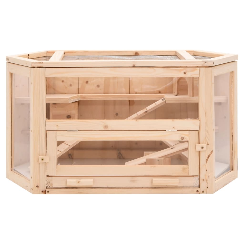 Jaula Para Hámster Madera Maciza Abeto 80X40X43 Cm