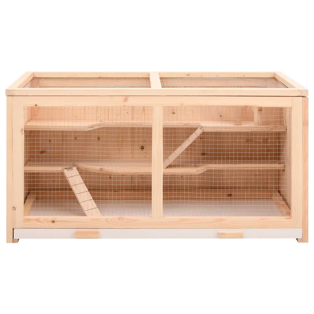 Jaula Para Hámster 89,5X45X45 Cm De Madera Maciza De Abeto