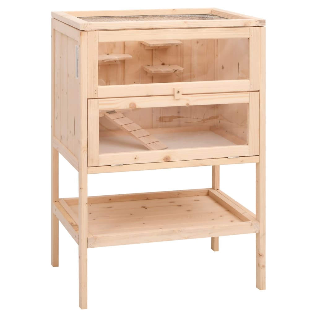 Jaula Para Hámster 55X40X80 Cm De Madera Maciza De Abeto