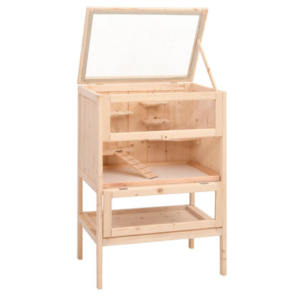 Jaula Para Hámster 55X40X80 Cm De Madera Maciza De Abeto