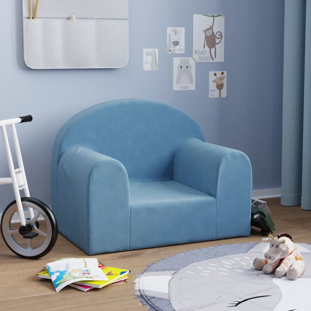 Sofá Infantil De 2 Plazas De Felpa Suave Color