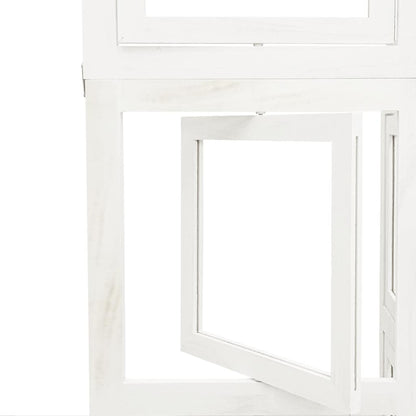 Biombo Separador De 3 Paneles Madera Maciza Paulownia Blanco