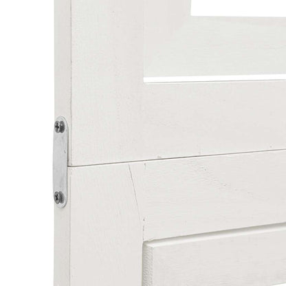 Biombo Separador De 3 Paneles Madera Maciza Paulownia Blanco
